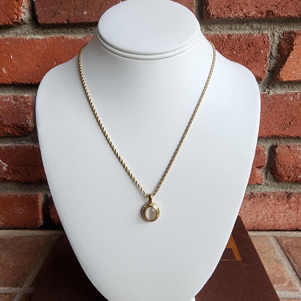 White Cats Eye Oval Pendant Ef72 6
