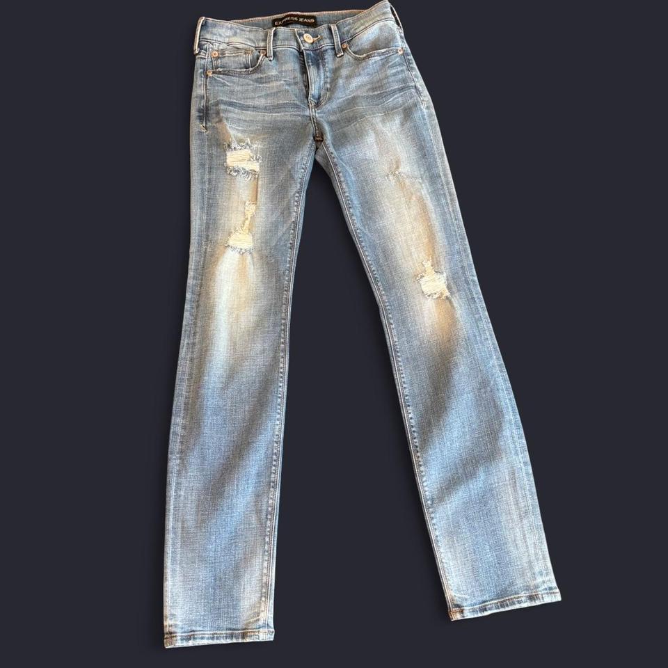 Express Blue Skinny Jeans Distressed 8000