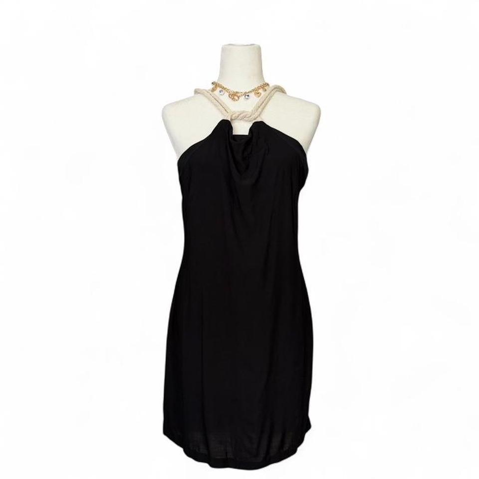 Black Halter Mini Dress Rope 001c 3