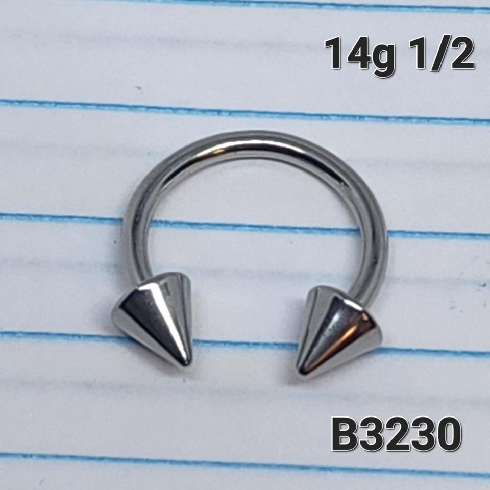14g Stainless Spike 12 Horseshoe