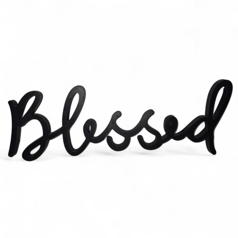Blessed Black Script Wall Sign 3a56 2