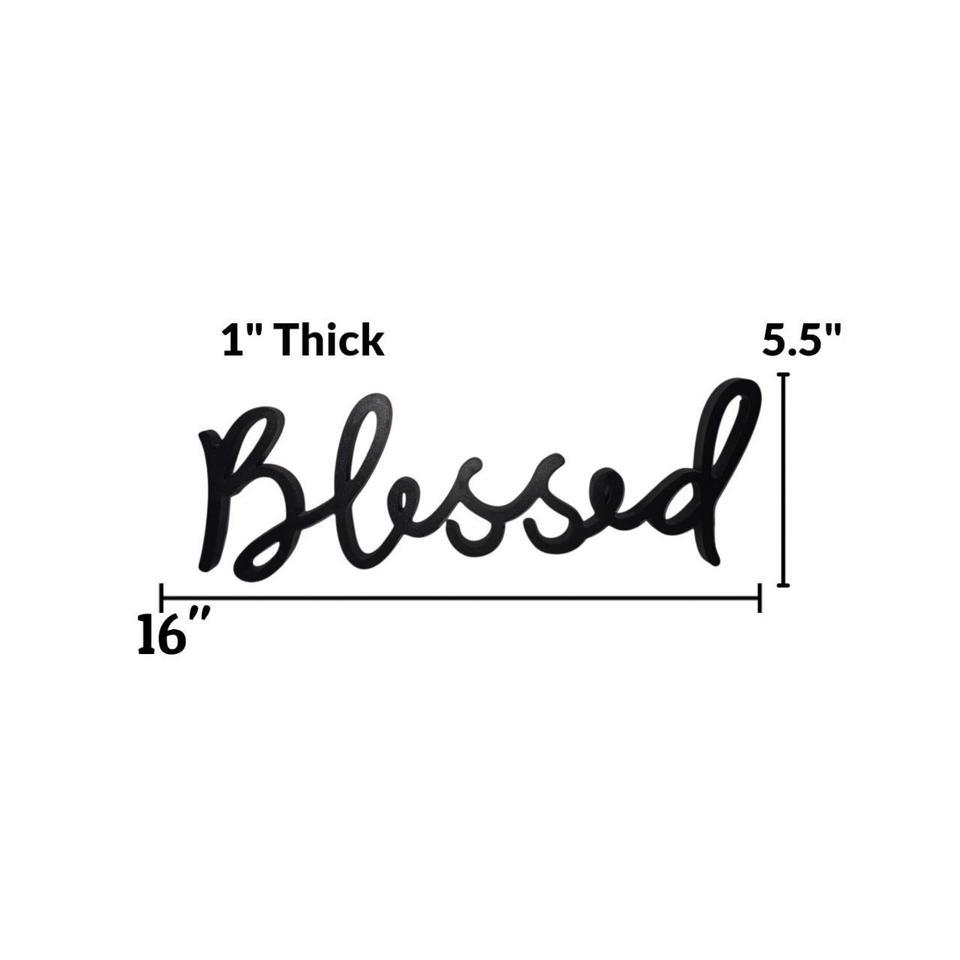 Blessed Black Script Wall Sign 3a56 3