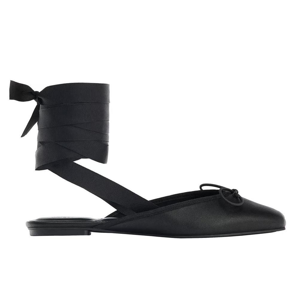 Zara Black Slingback Flats With 3fe6