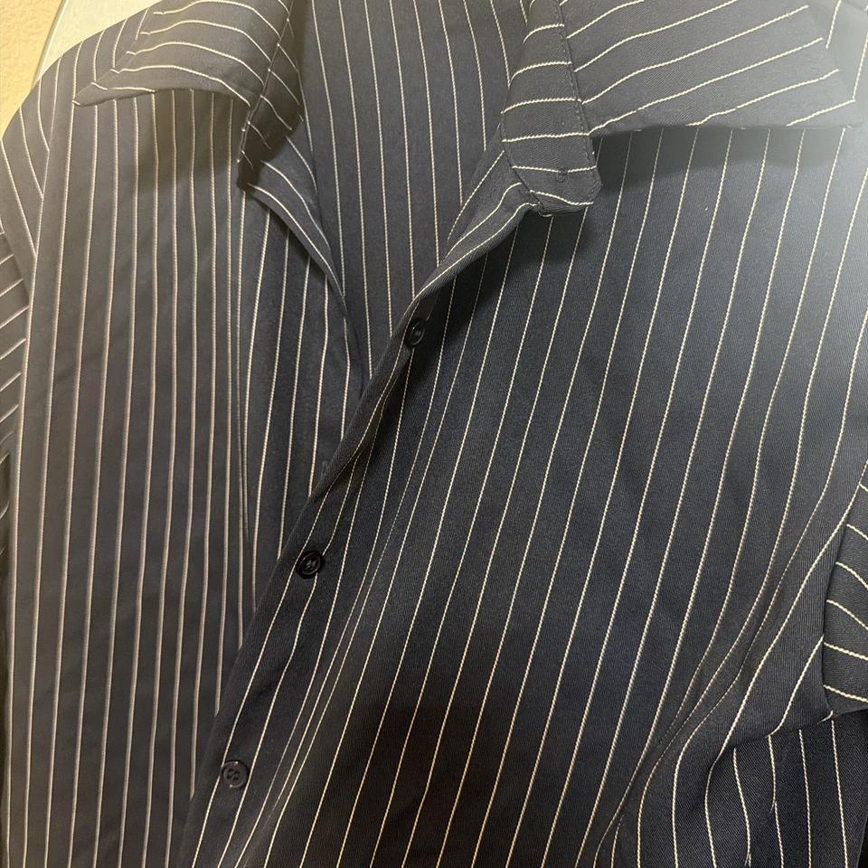 Navy Blue Pinstripe Button Up Shirt 5172 2