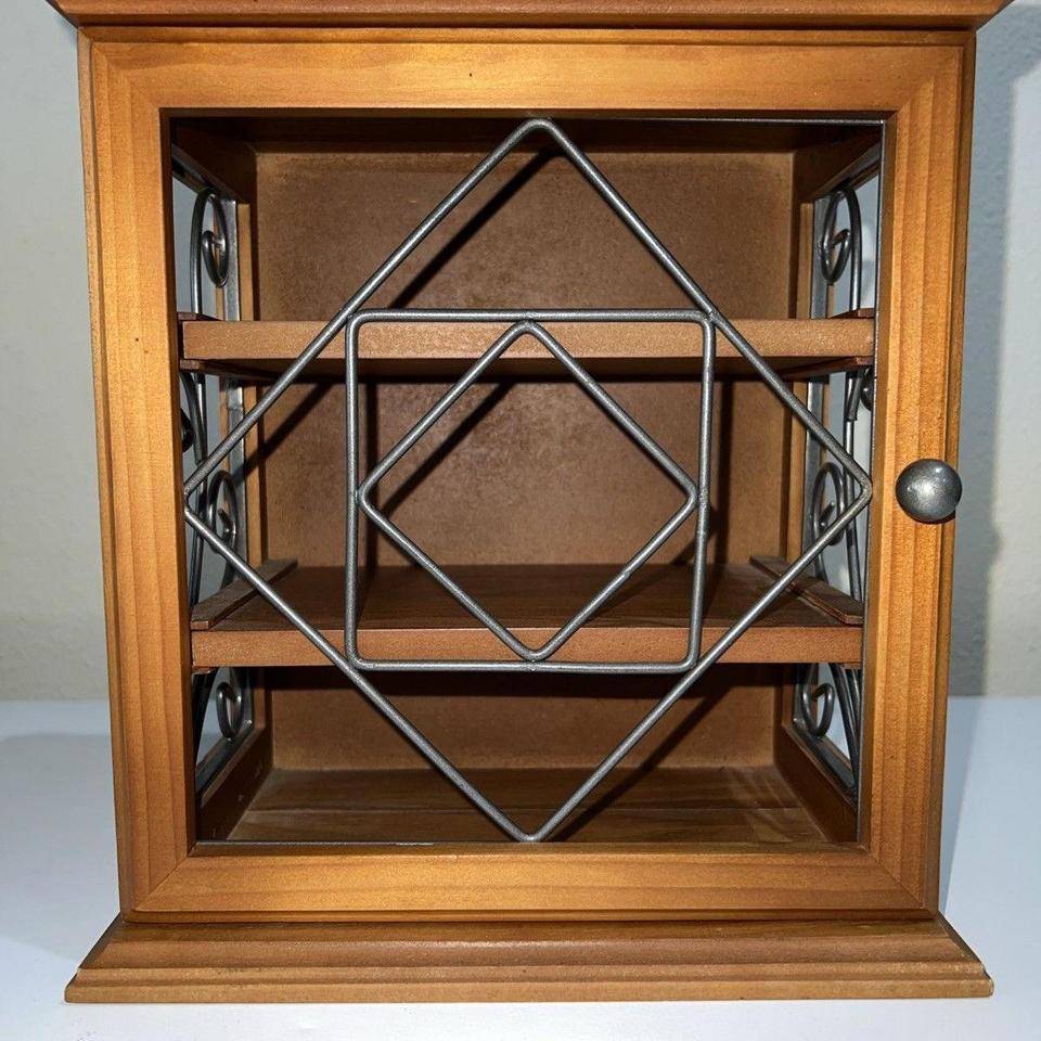 Curio Cabinet Wood Open Metalwork 98d3