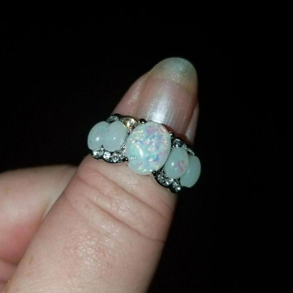 Sterling Silver Oval Faux White