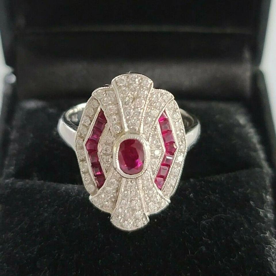 20ct Vintage Ruby Red Art 7b5c 8