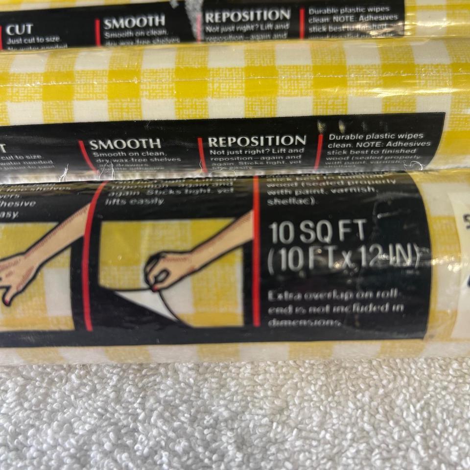 Vintage Rubbermaid Yellow Gingham Shelf 7