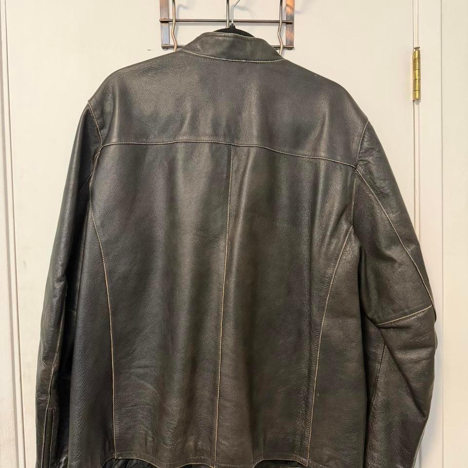 Merona Dark Brown Leather Jacket 87b4 2