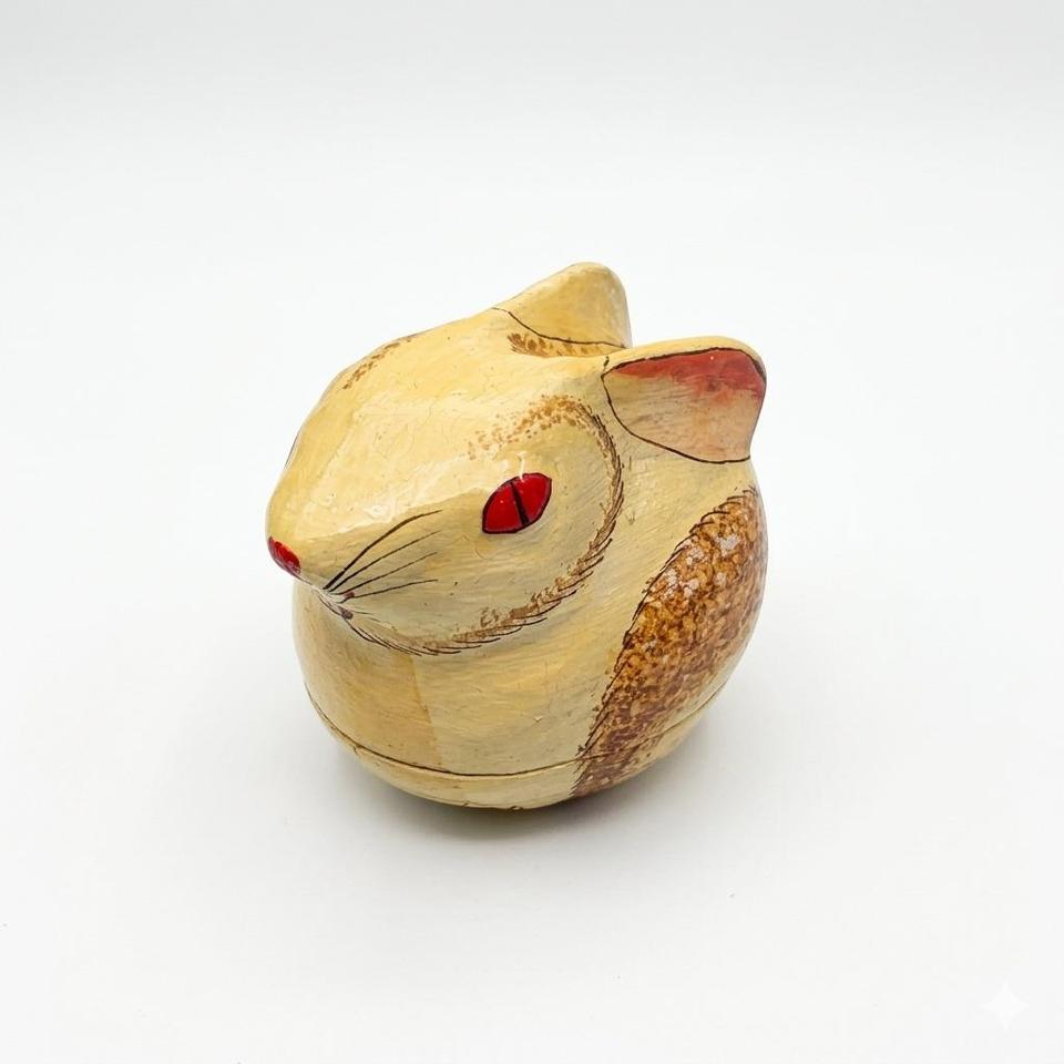 Vintage Papier Mache Rabbit Trinket 2f8a