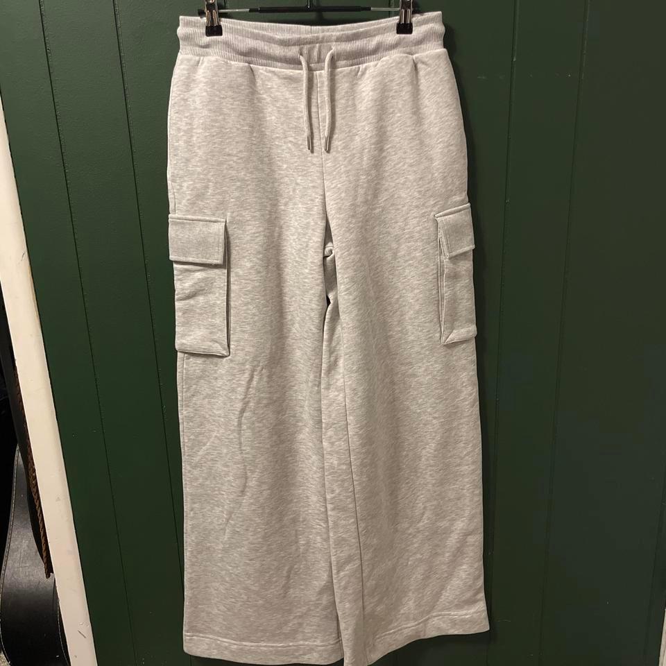 Grey Wide Leg Cargo Sweatpants Bfa9