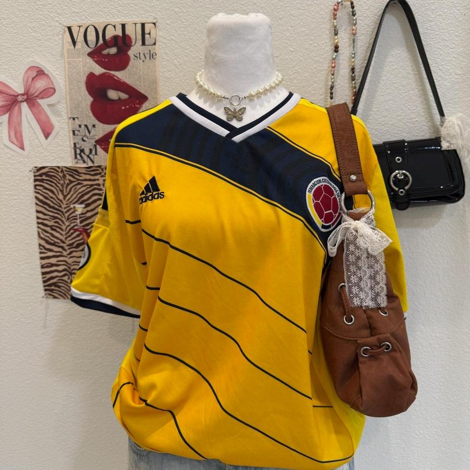 Mens Adidas Yellow Colombia Soccer 1719 2