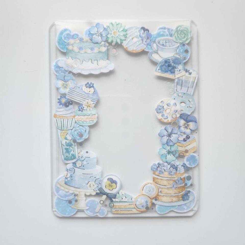 Blue Pastry Decorated Toploader 05ee