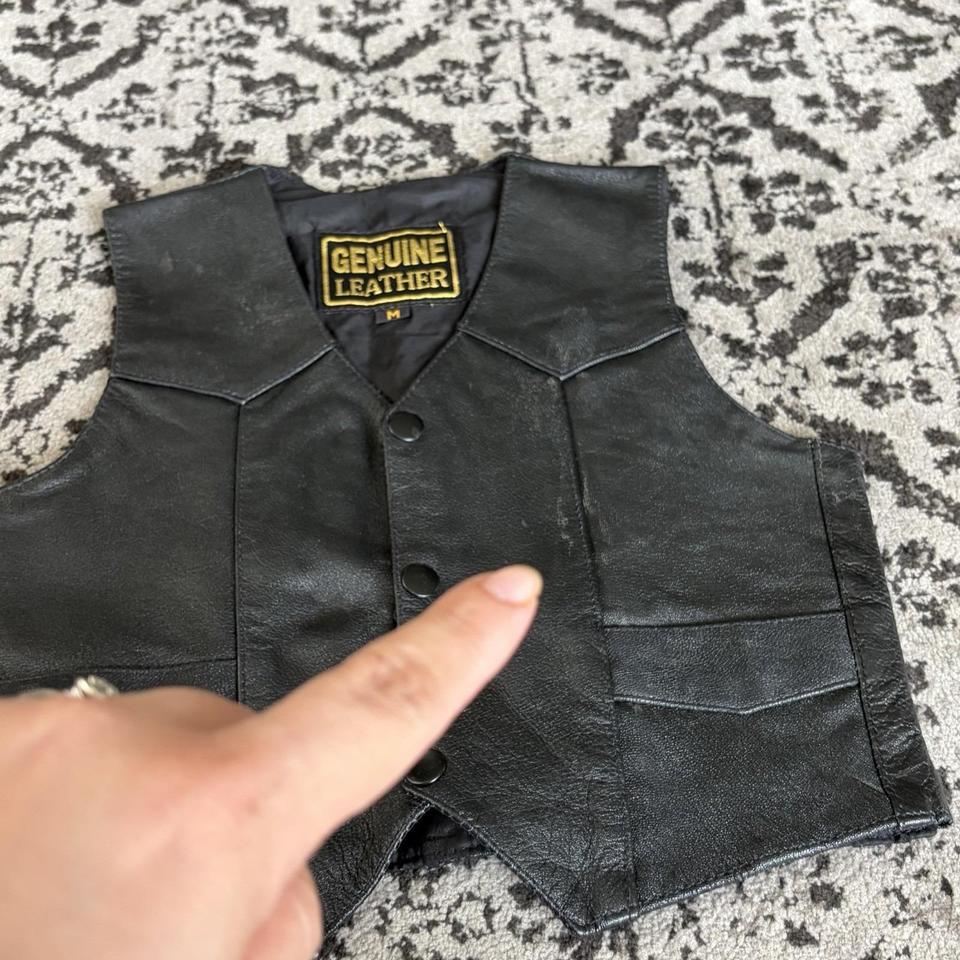 Vintage Genuine Leather Motorcycle Vest 7b0e 3