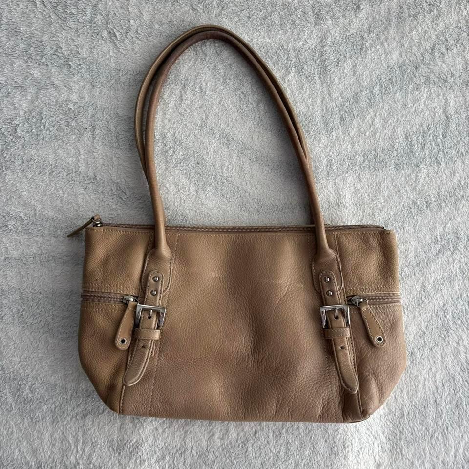 Y2k Tan Leather Buckle Purse 7