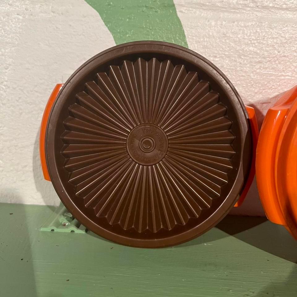 Vintage Orange 3 Piece Tupperware Set 4