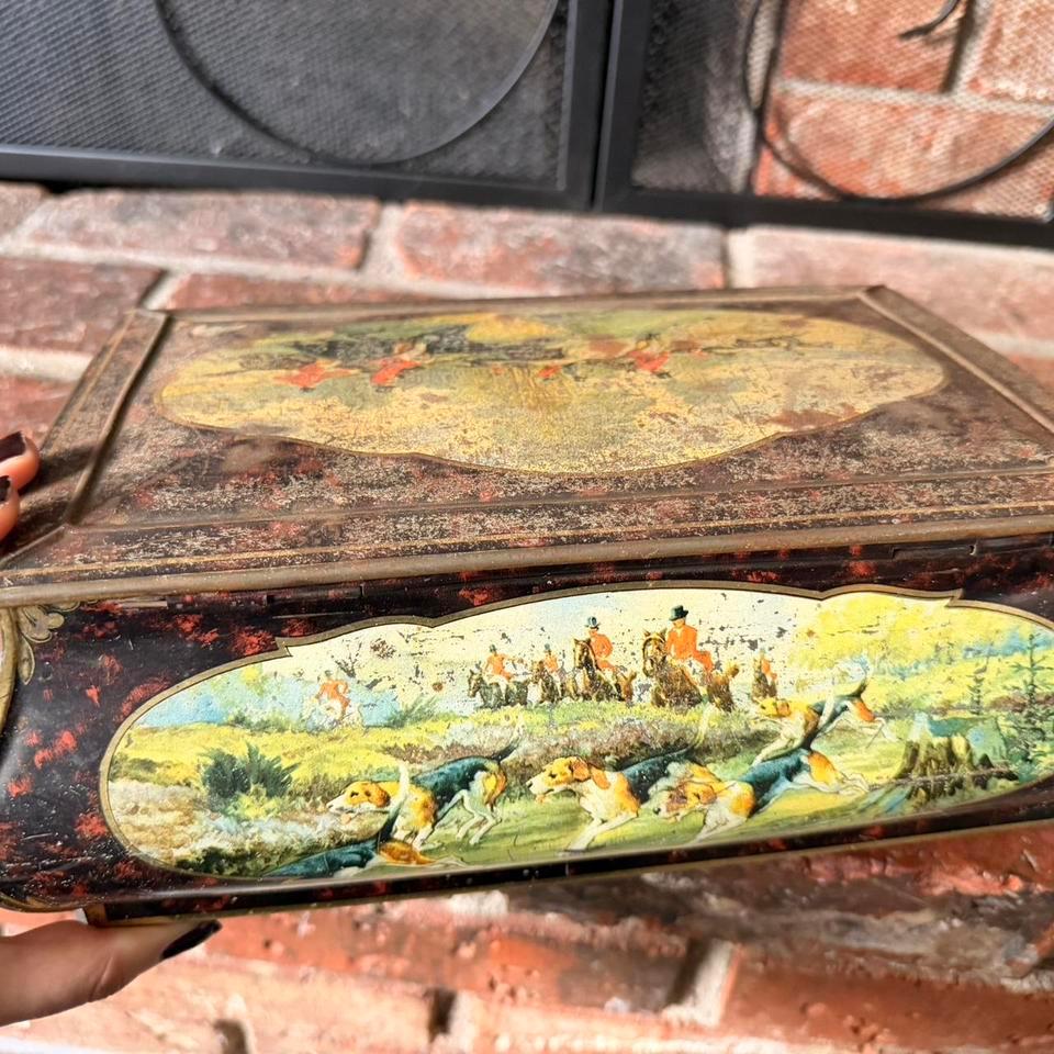 Vintage Metal Tin Box 93a3 4
