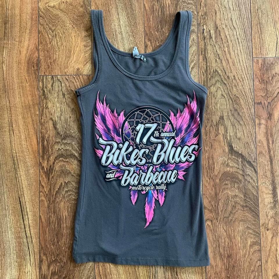 Biker Grey Graphic Tank Top 2