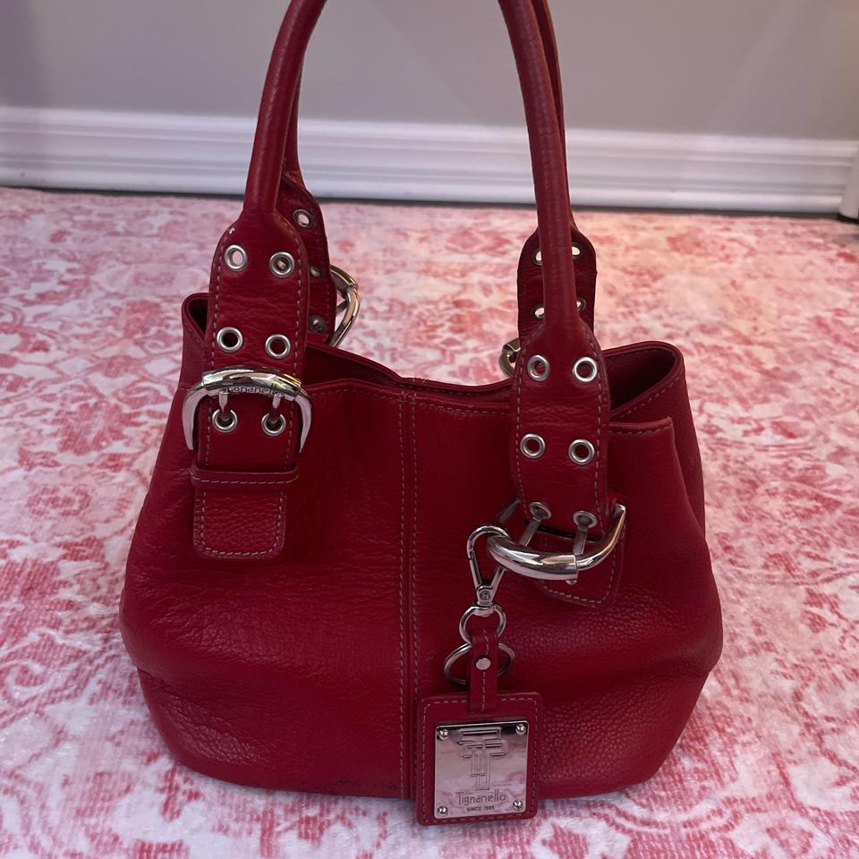 Tignanello Red Leather Shoulder Bag