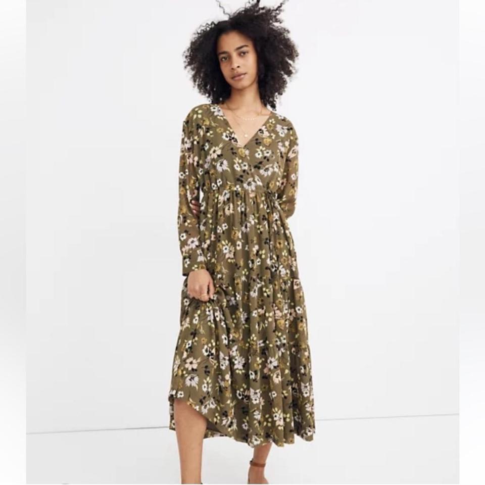 Madewell Tiered Midi Dress In 6