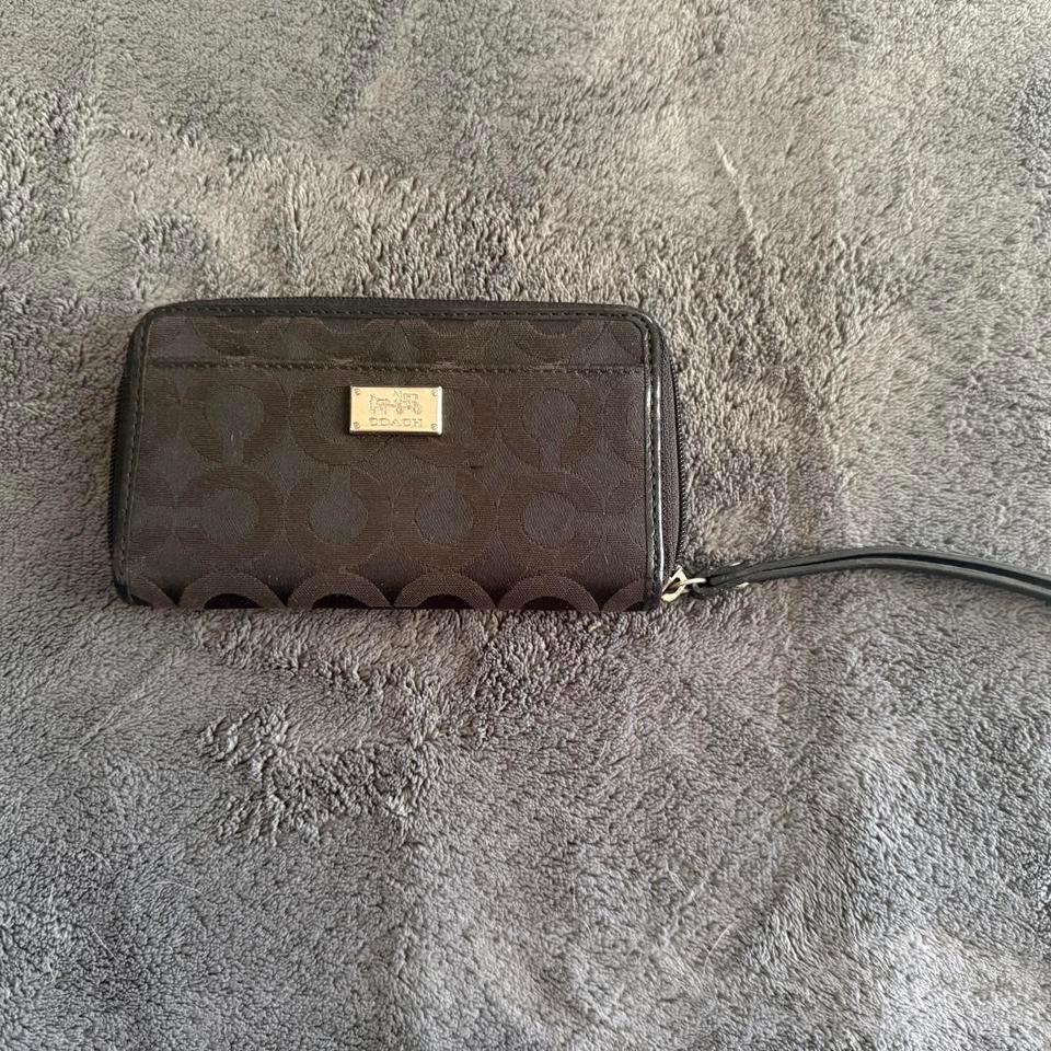 Coach Black Canvas Monogram Wallet C00d