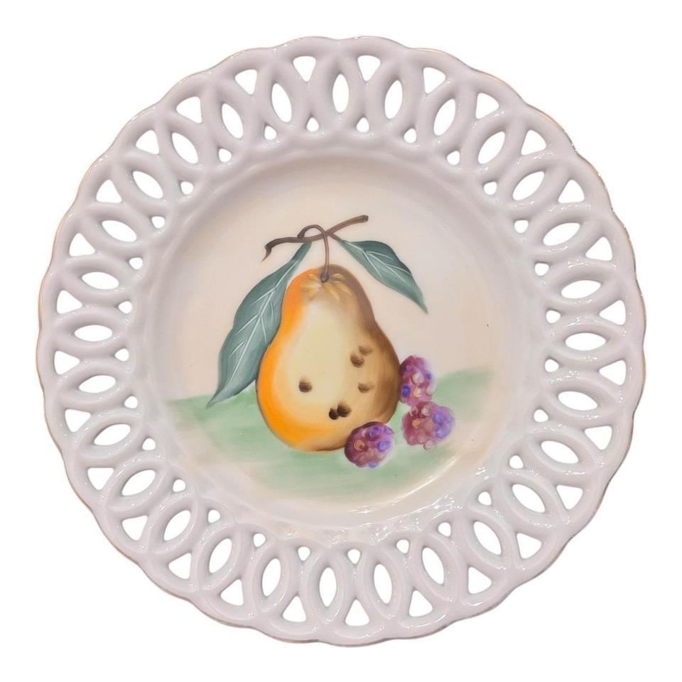 Vintage Reticulated Porcelain Cabinet Plates Dd0f 5