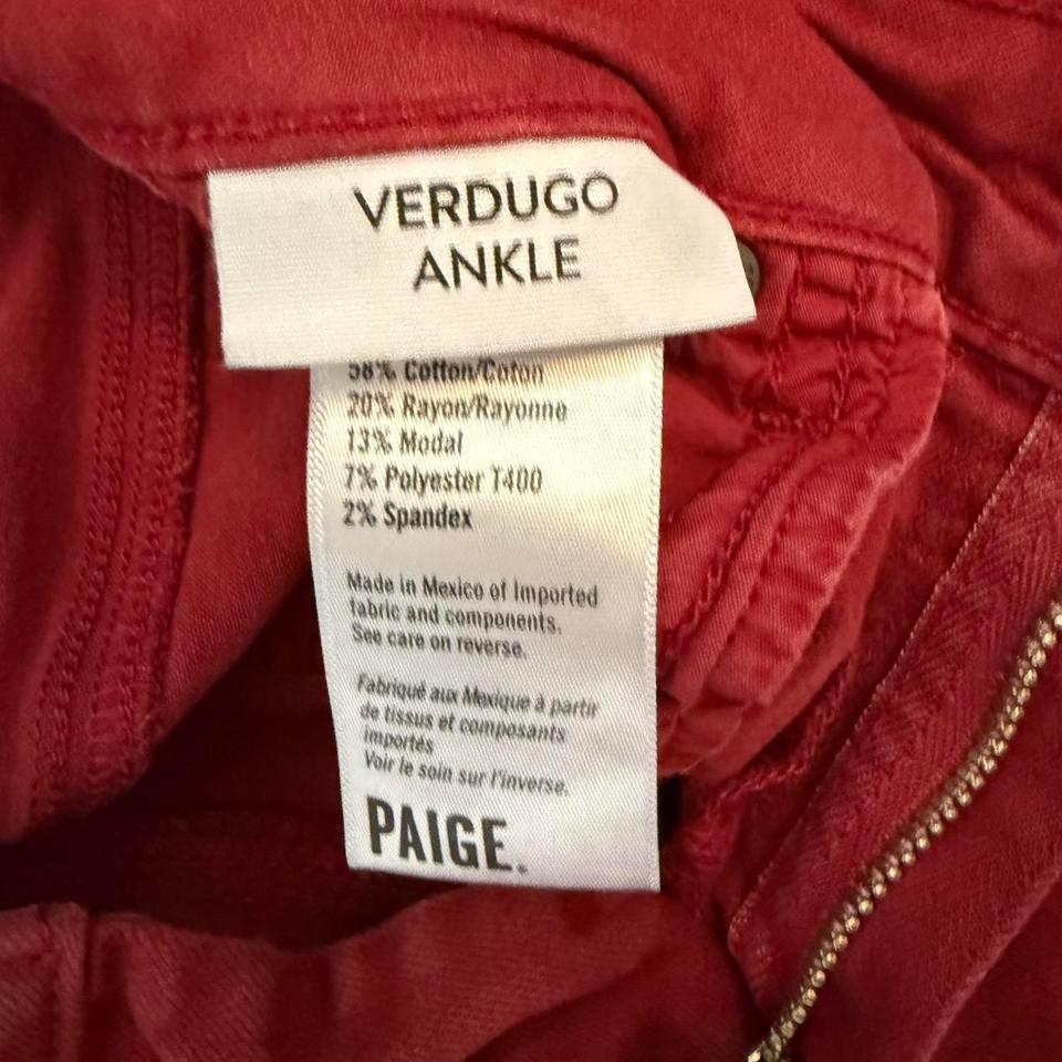 Paige Denim Verdugo Ankle Red 257f 6