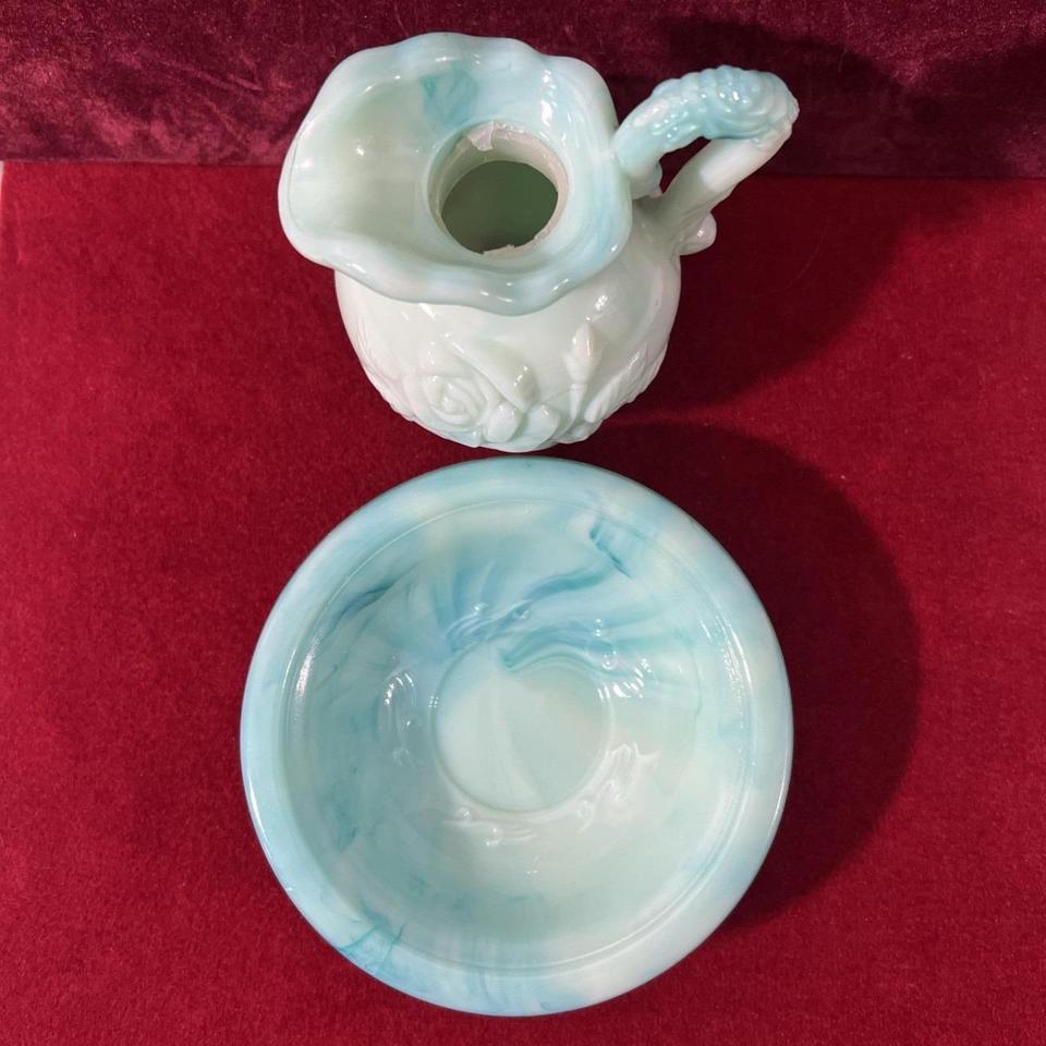 Vintage Avon Jadite Blue Green A20c 3