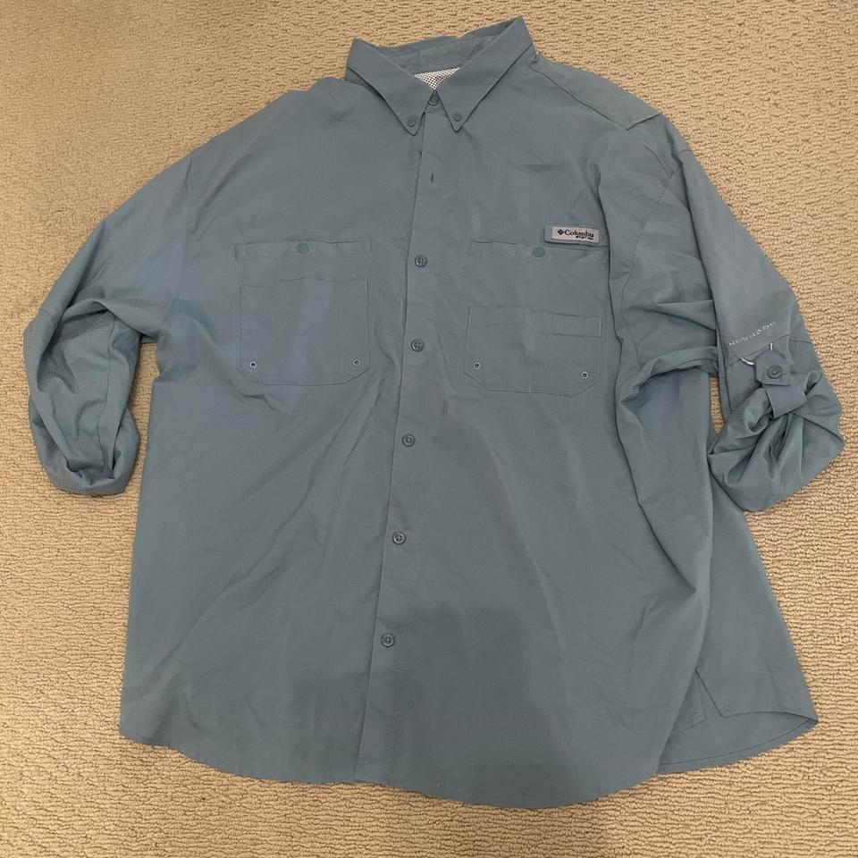 Columbia Blue Fishing Shirt Fishing 53e4