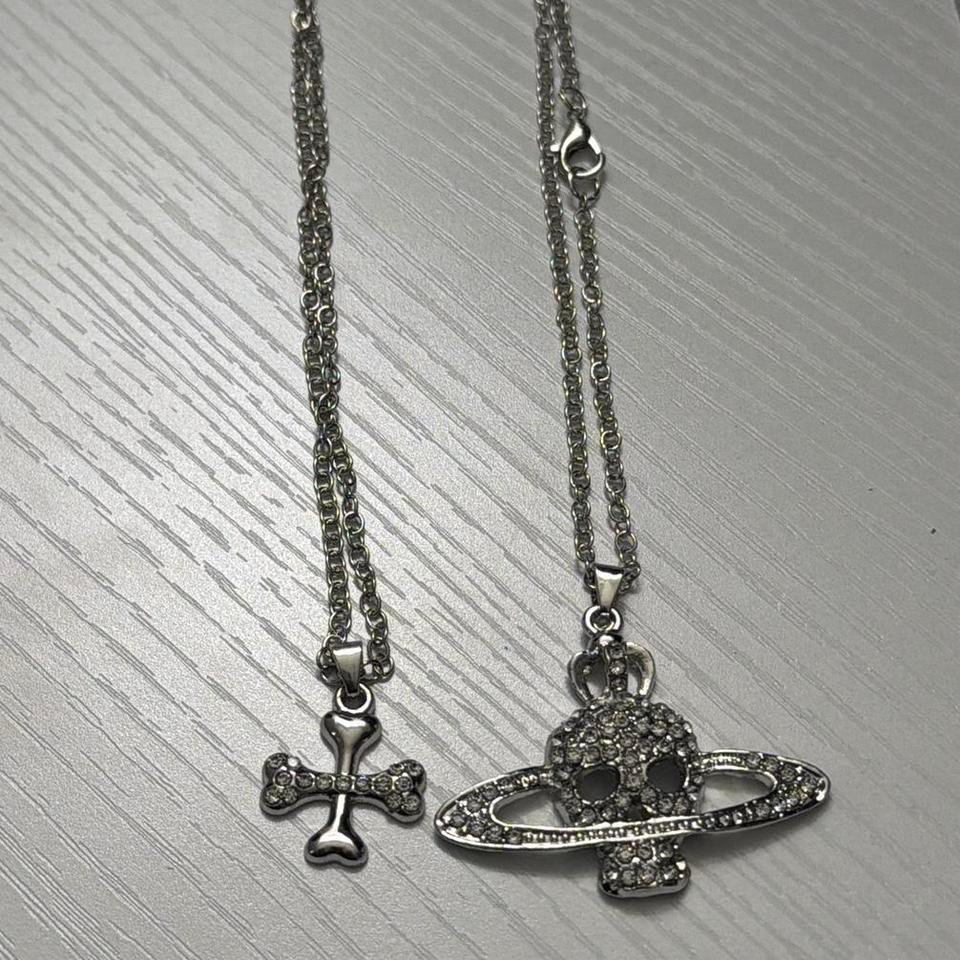 Silver Skull And Cross Necklace 52c7 2