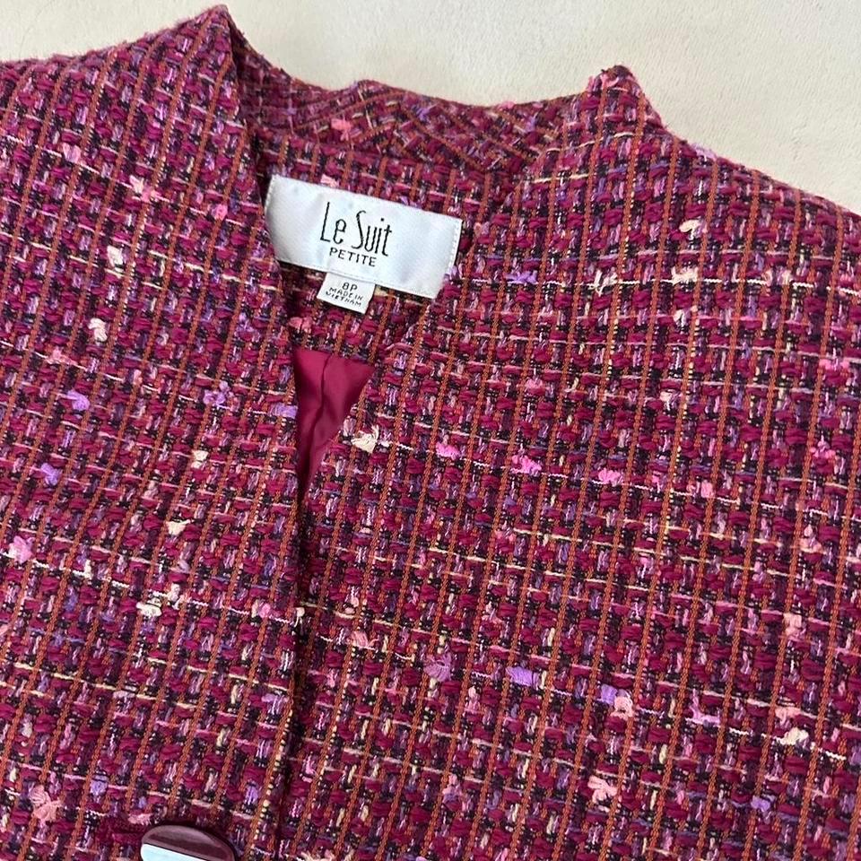 Le Suit Burgundy Tweed Suit 3243 3
