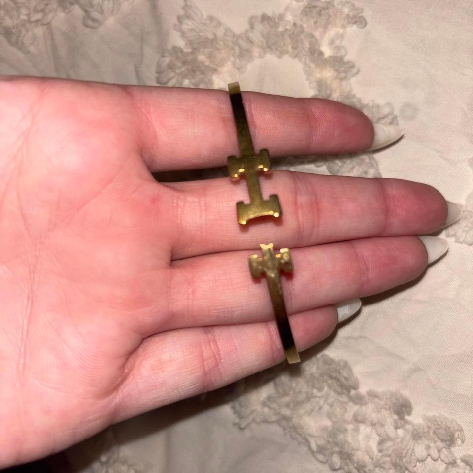Gold H Bangle Bracelet Luxury 3c02 3