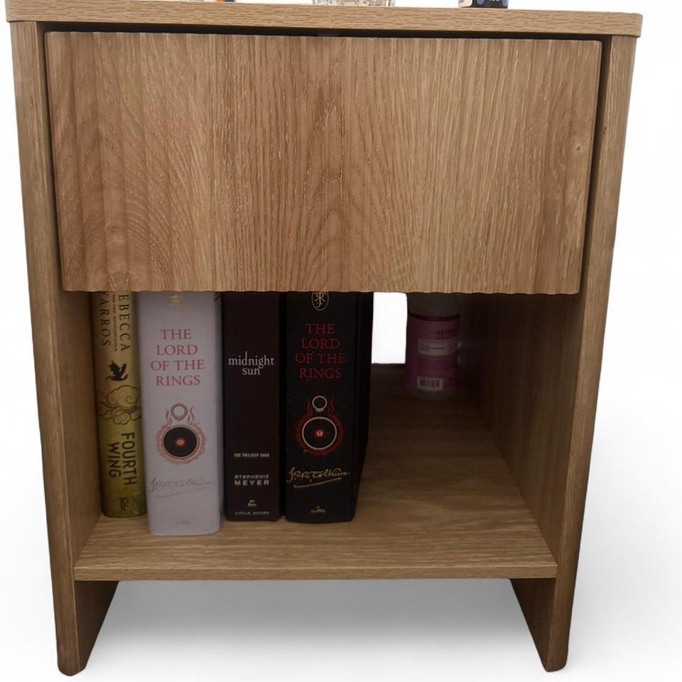 Oak Bedside Table With Drawer 1849