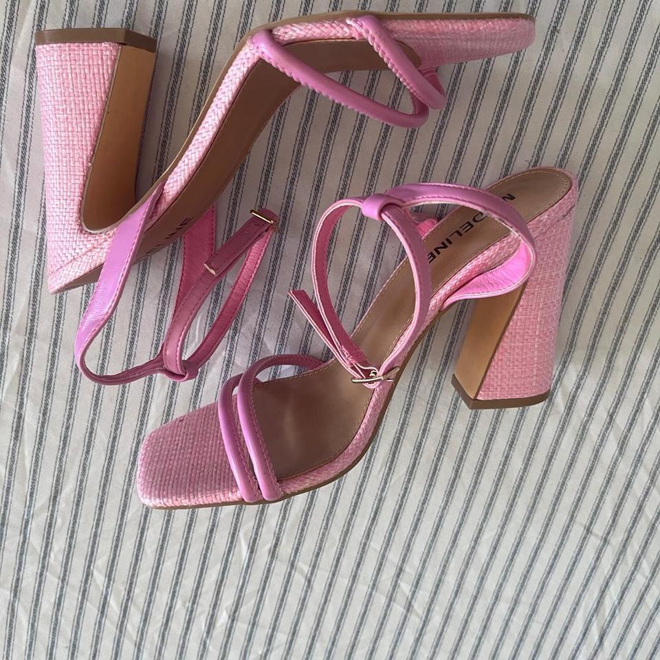 Pink Strappy Heels With Block 94ff 4