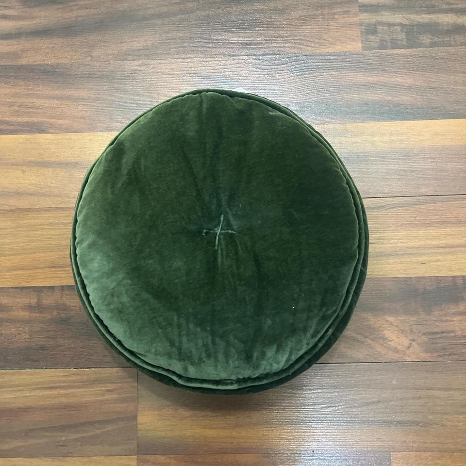 Green Velvet Round Pillow 12 3