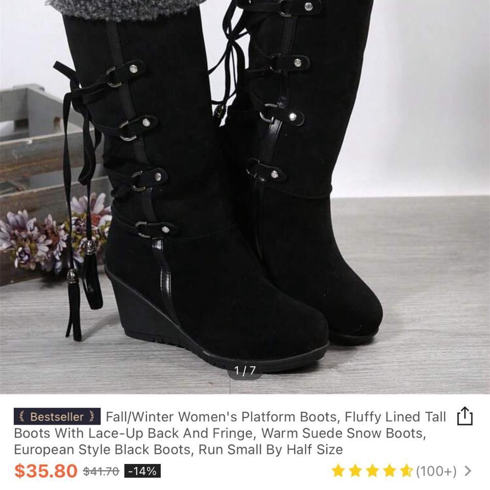 Black Suede Lace Up Boots With Ac60 2