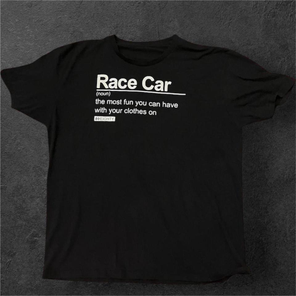 Black Cotton Race Car T Shirt