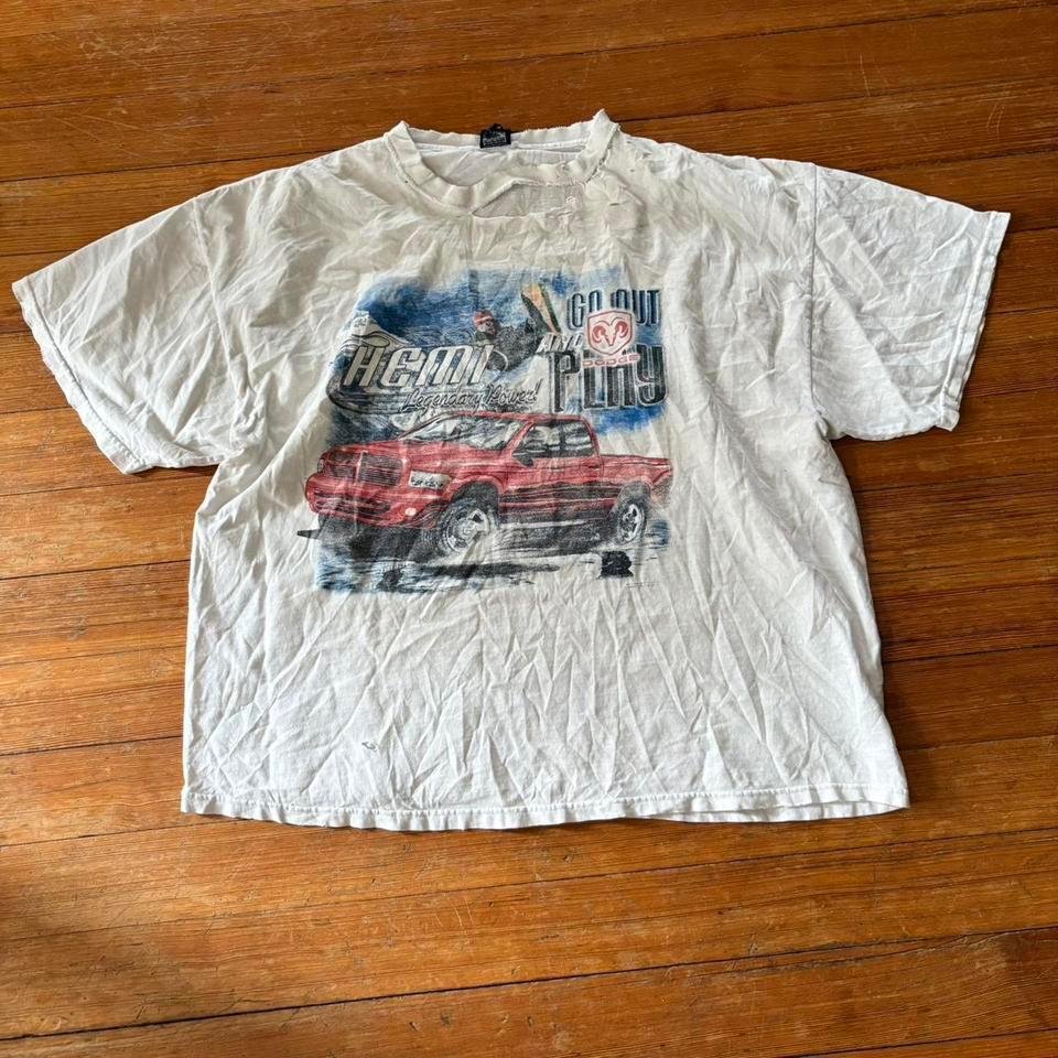 White Vintage Dodge Ram Graphic