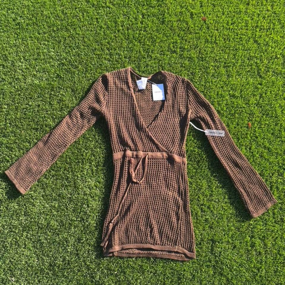 Chocolate Brown Knit Swimsuit Cover Up 59d1