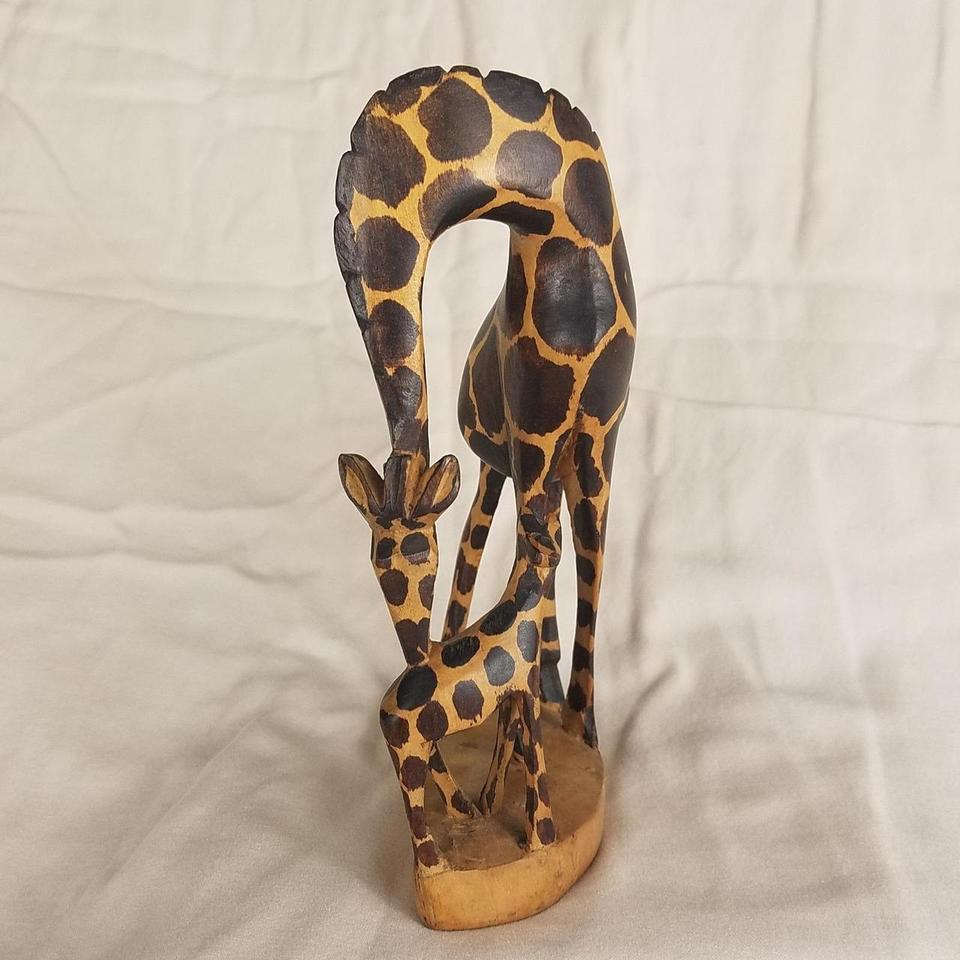 Giraffe Mother Calf Sculpture Hand 01d9 6