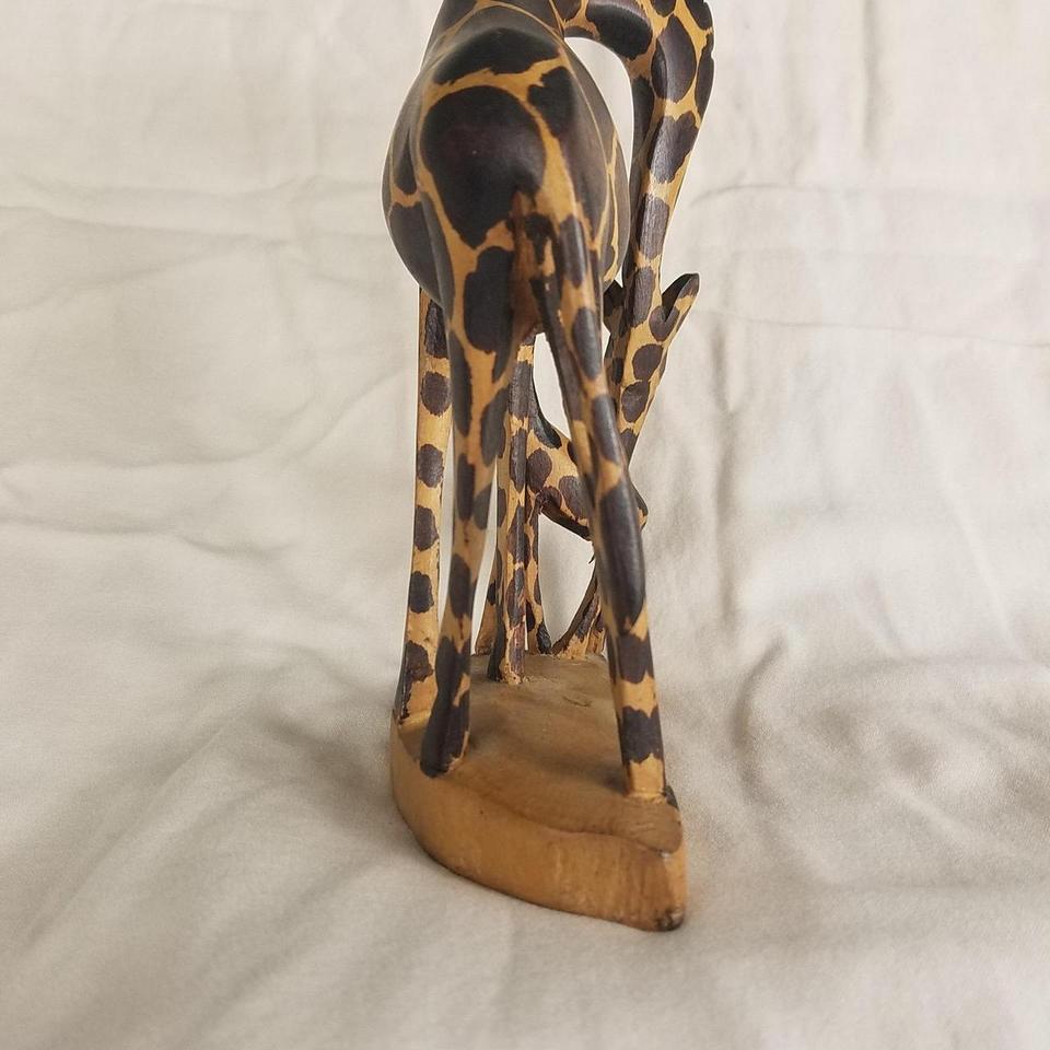 Giraffe Mother Calf Sculpture Hand 01d9 8