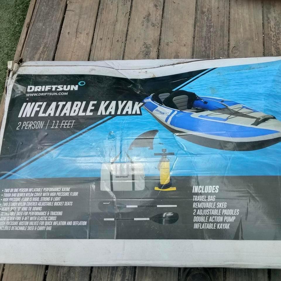 Blue And White Inflatable Kayak