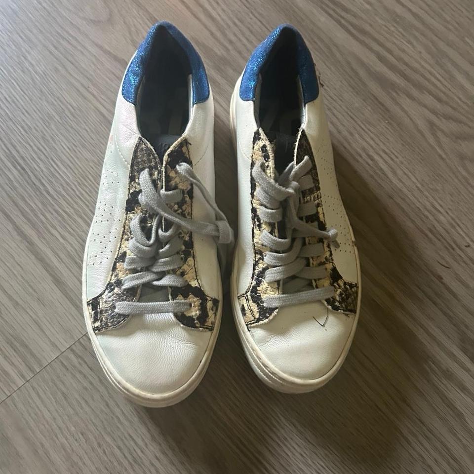 P448 White And Blue Trainers Cecb