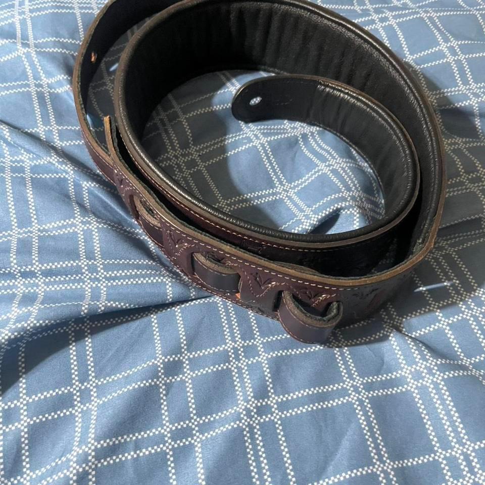 Brown Leather Guitar Strap With 0ce3 5