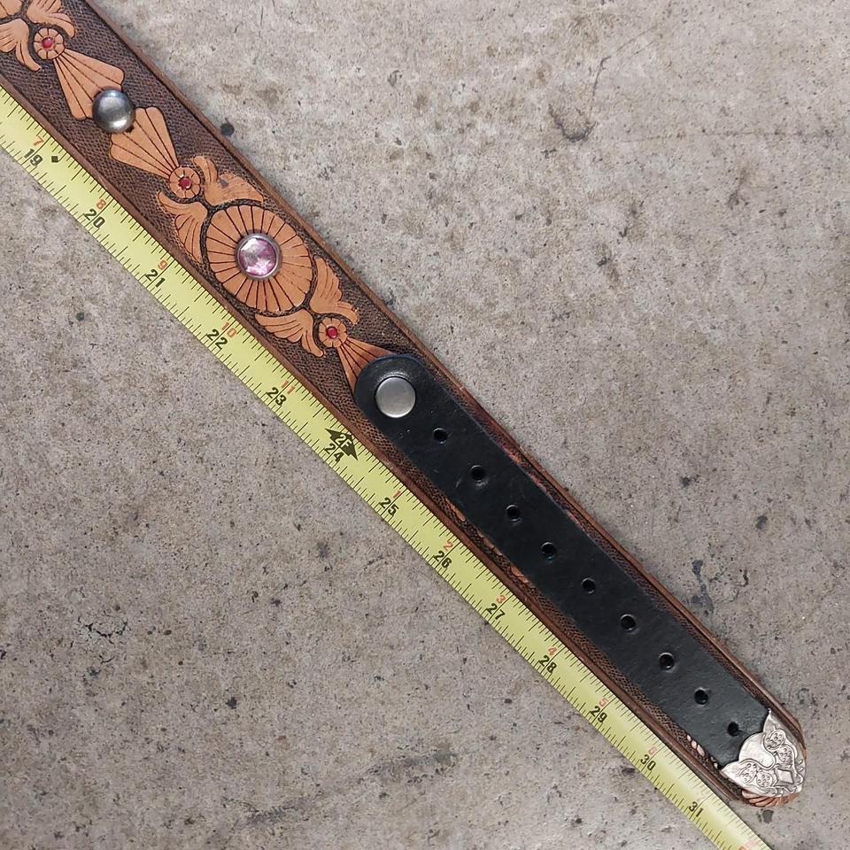 Hand Painted Studded Jeweled Leather C48d 5