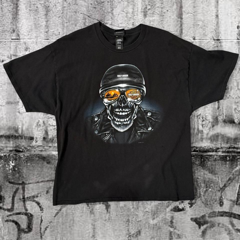 Harley Davidson Skull Graphic T Shirt