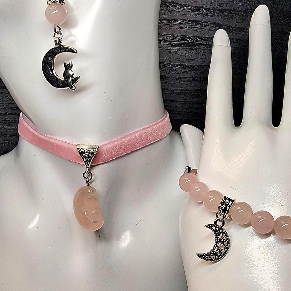Handmade Pink Velvet Choker Necklace