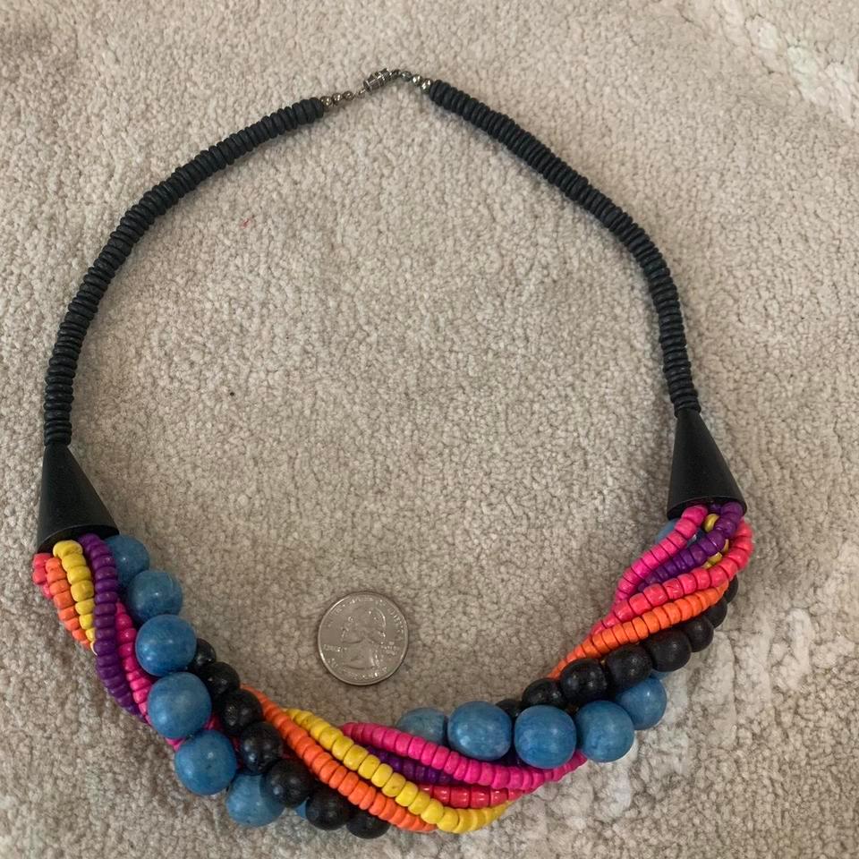Vintage Beaded Necklace Colorful 80s Af2e 2