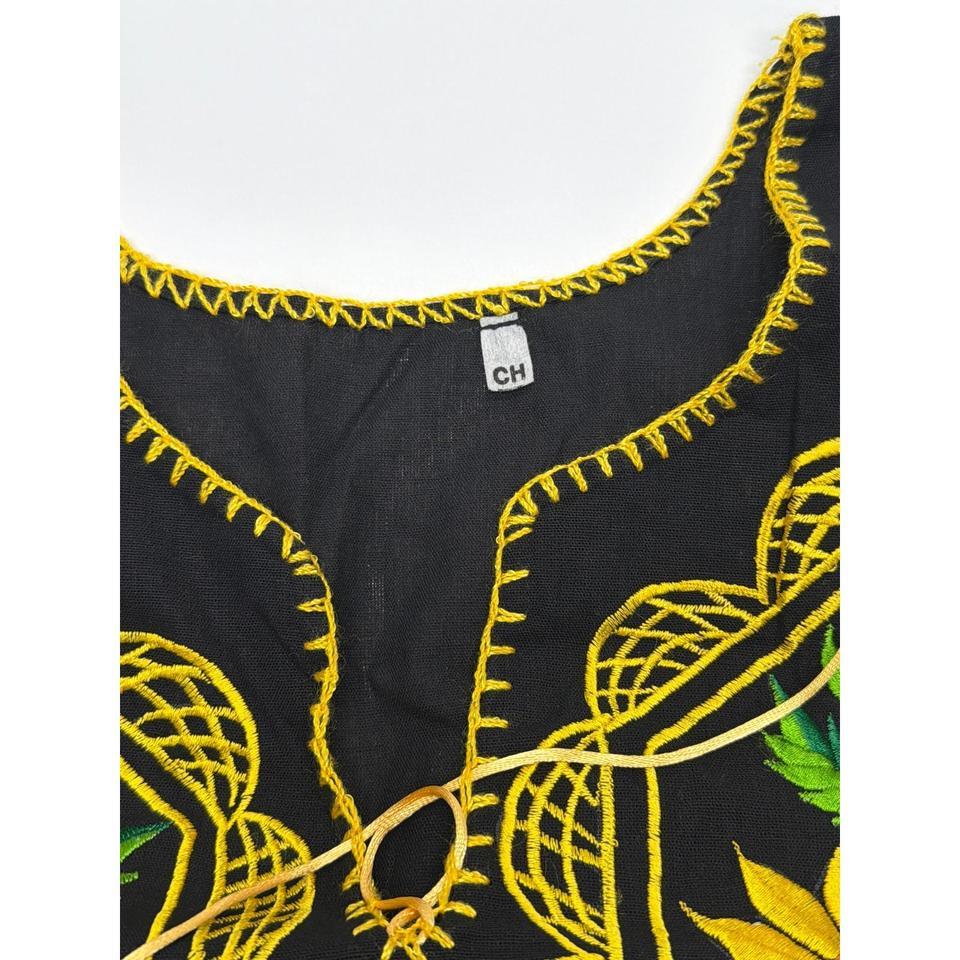 Mexican Embroidered Sunflower Mini Dress Cf23 7