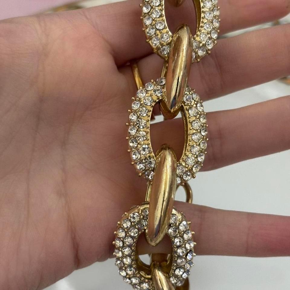 Gold And Crystal Link Bracelet Ce8c 4